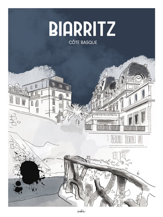 Affiches du pays basque 25 Affiche du centre ville de Biarritz