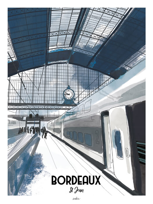 Affiche de la gare St Jean à Bordeaux