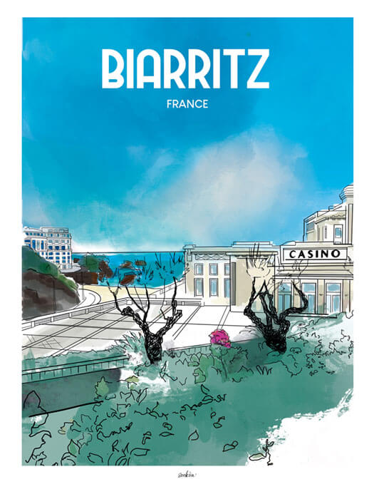 Affiche de Biarritz le casino de la grande plage