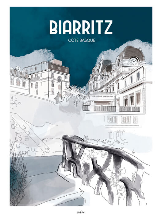 Affiche de Biarritz, côté ville