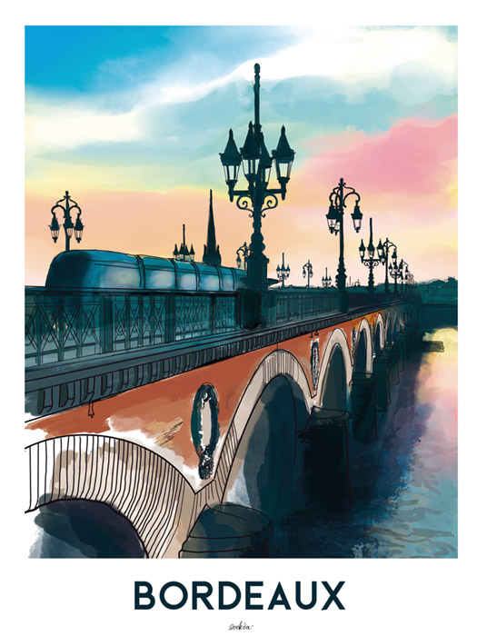 Store 27 affiche du pont de pierre à bordeaux
