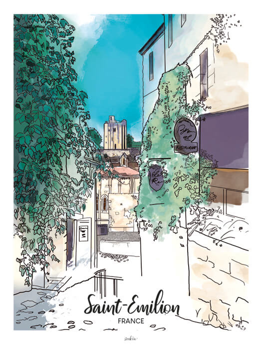 Store 20 affiche saint emilion la célèbre rue du tertre